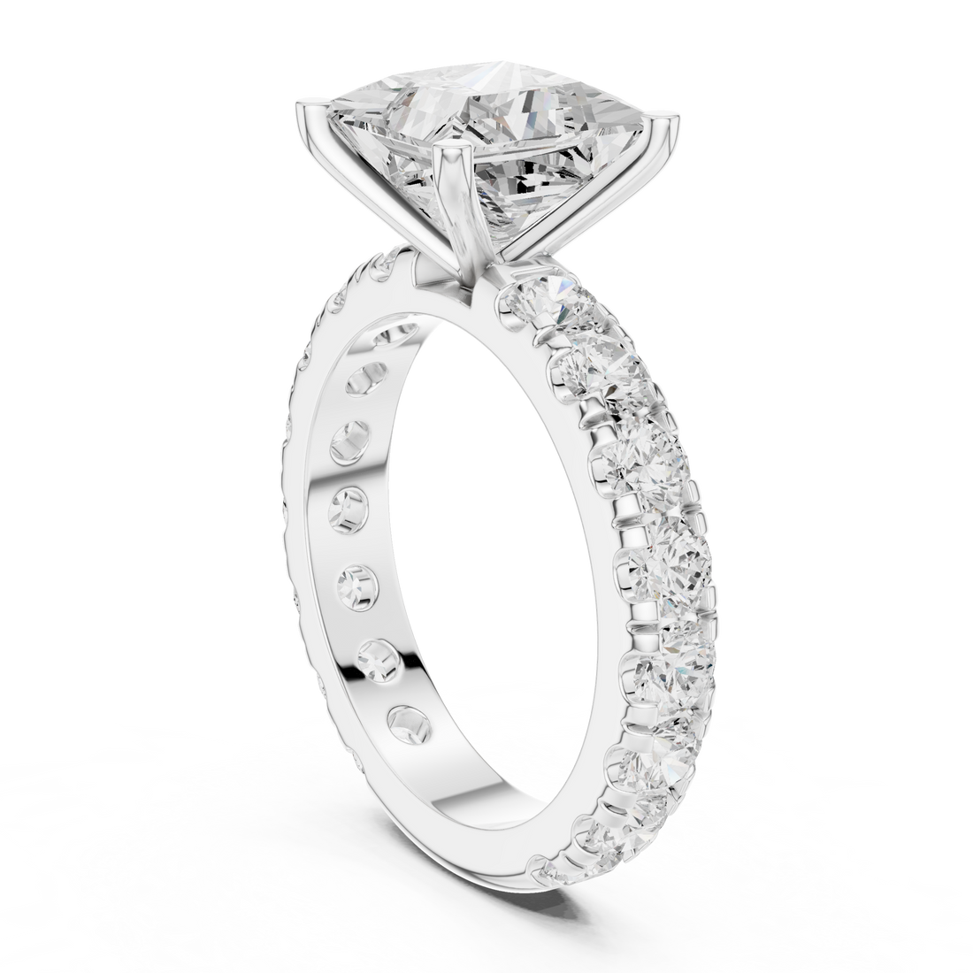 63 PRI - Solitaire Princess Ring - White Gold