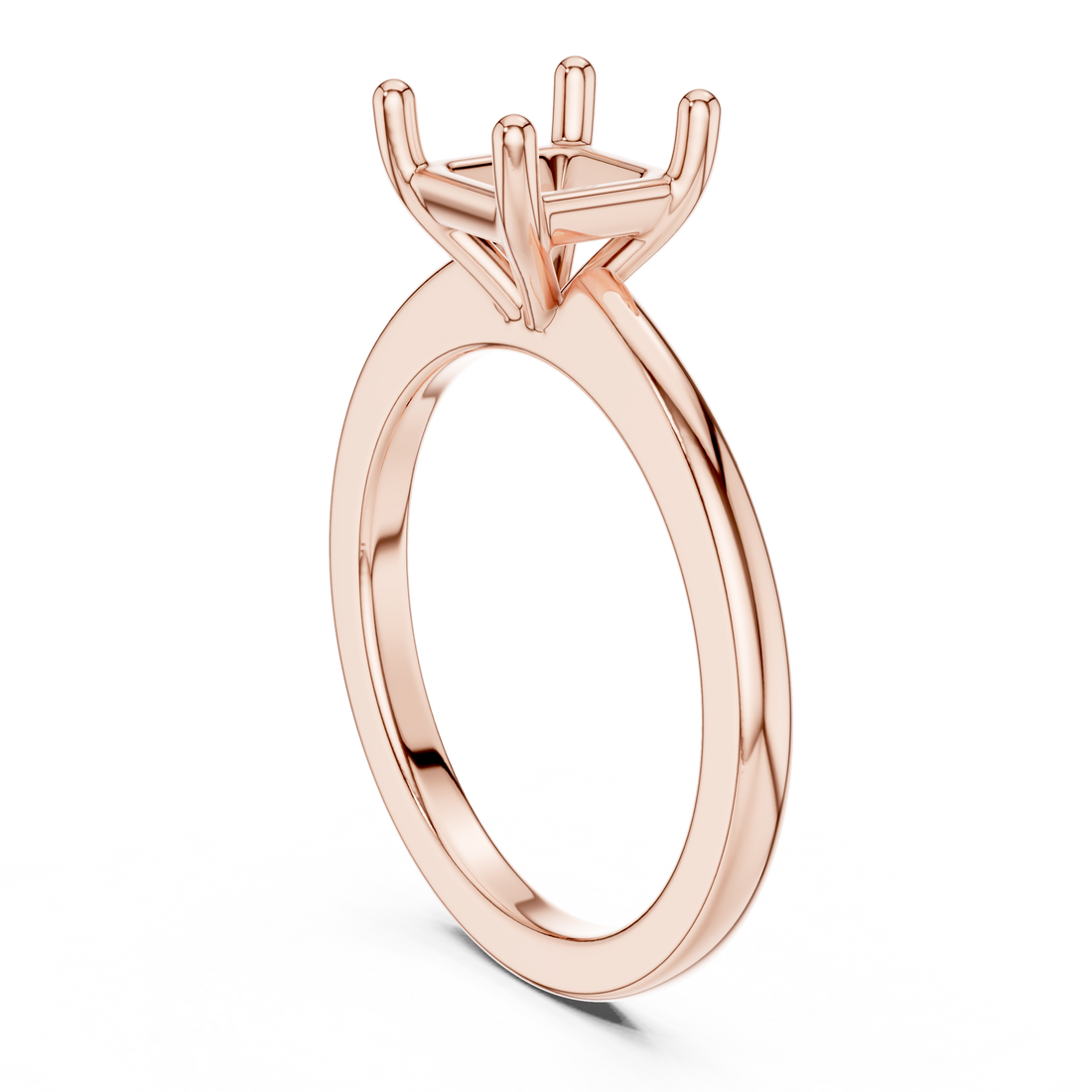 Solitaire Ring - Asscher | DDLR-032-AC - White Gold