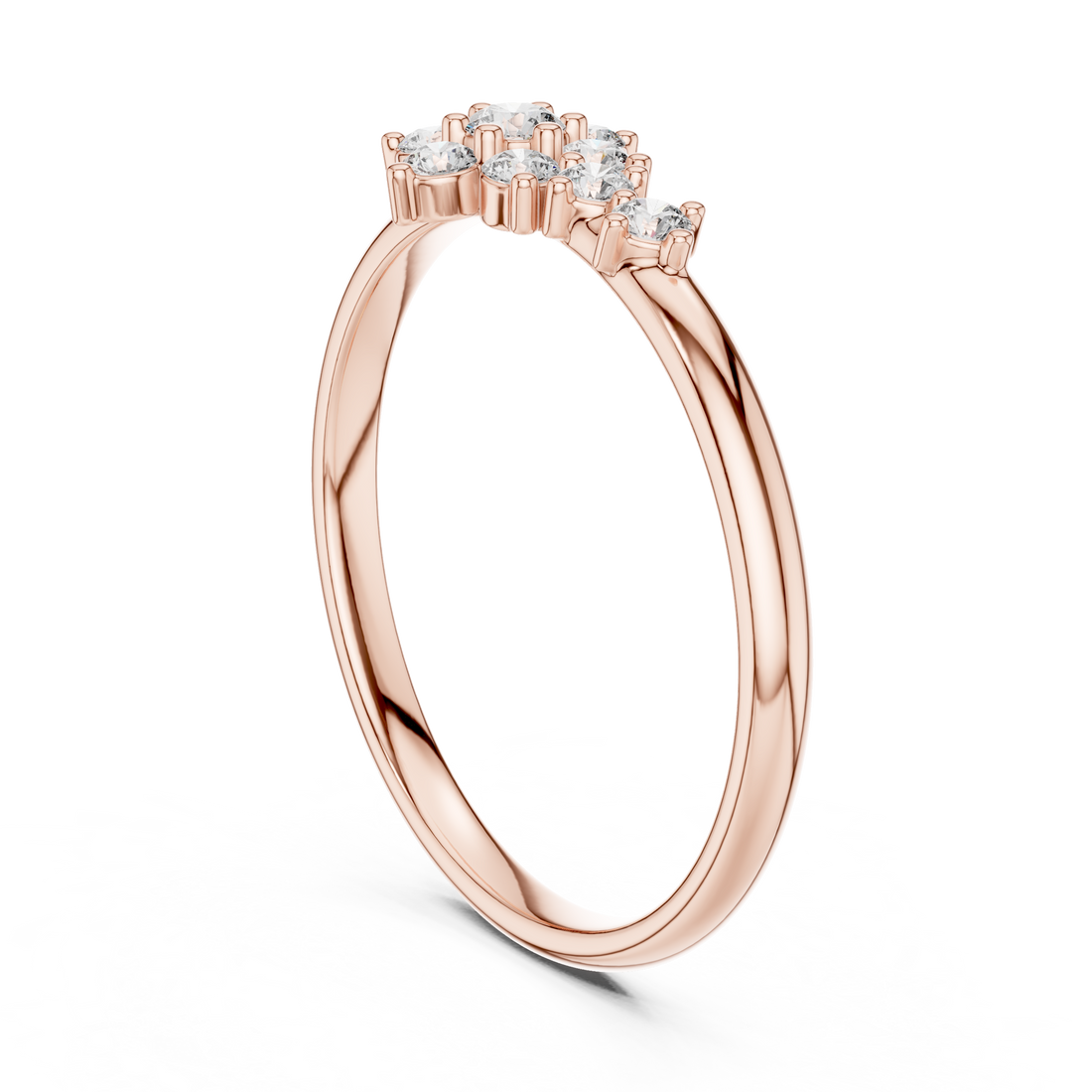 1 (351) - Fashion Round Ring - White Gold