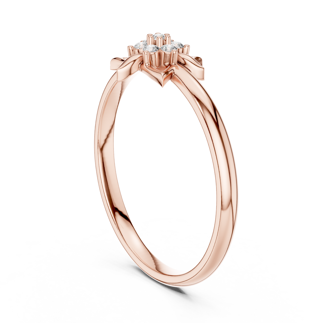 1 (447) - Fashion Round Ring - White Gold