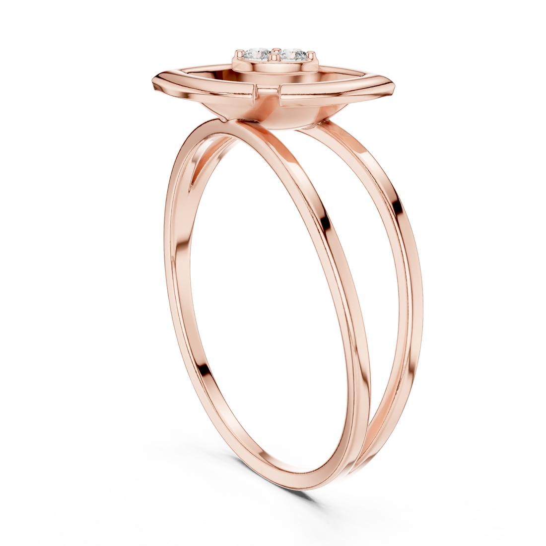 1 (216) - Fashion Round Ring - White Gold