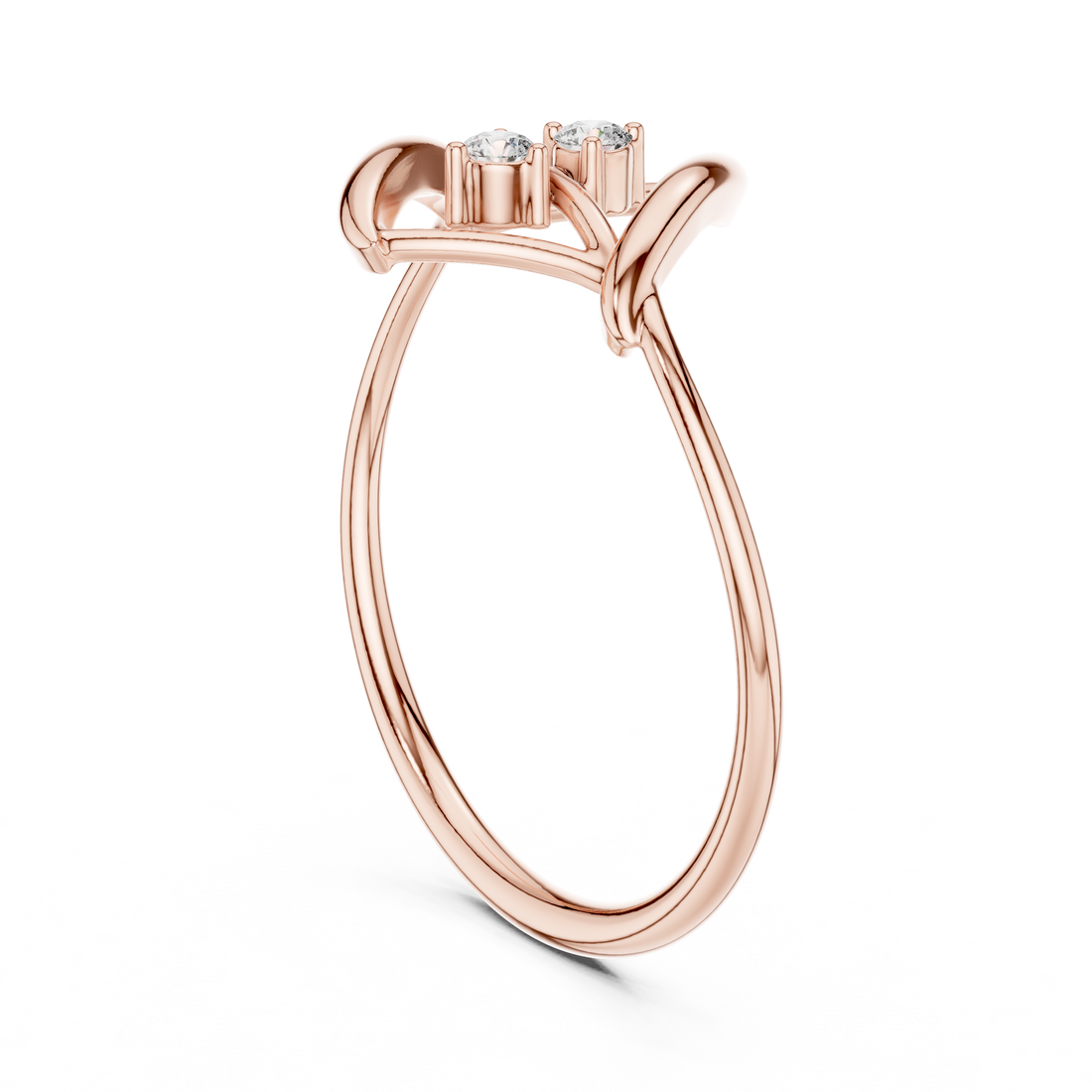 1 (147) - Bypass Round Ring - White Gold
