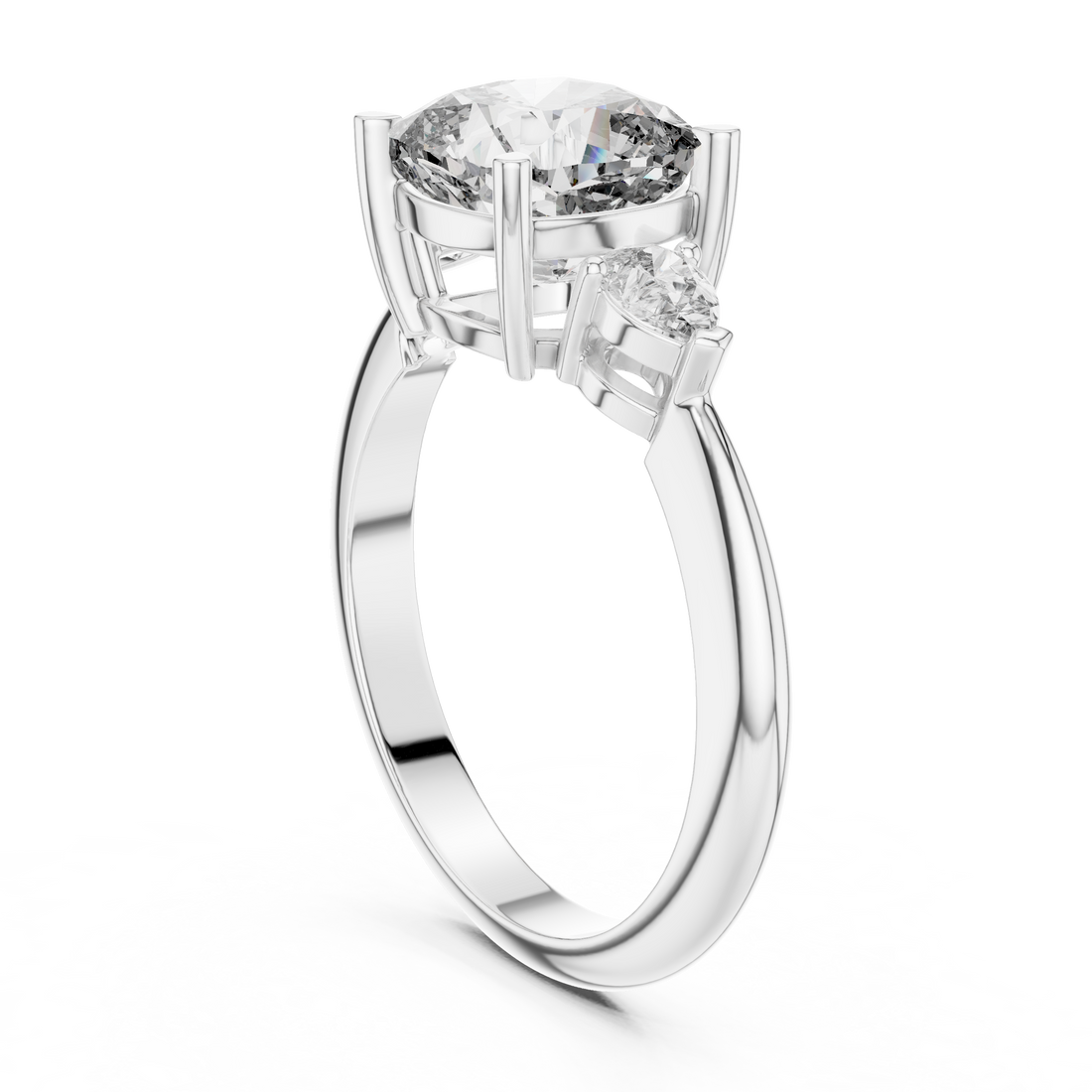 DDLR-196 - Three Stone Cushion Ring - White Gold