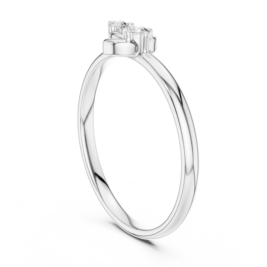 1 (396) - Fashion Round Ring - White Gold