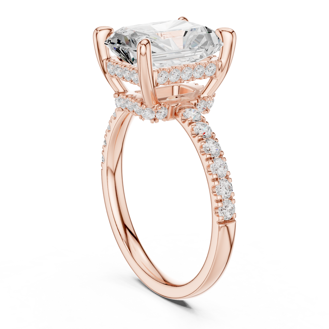 DDLR-259-RA - Solitaire Radiant Ring - White Gold