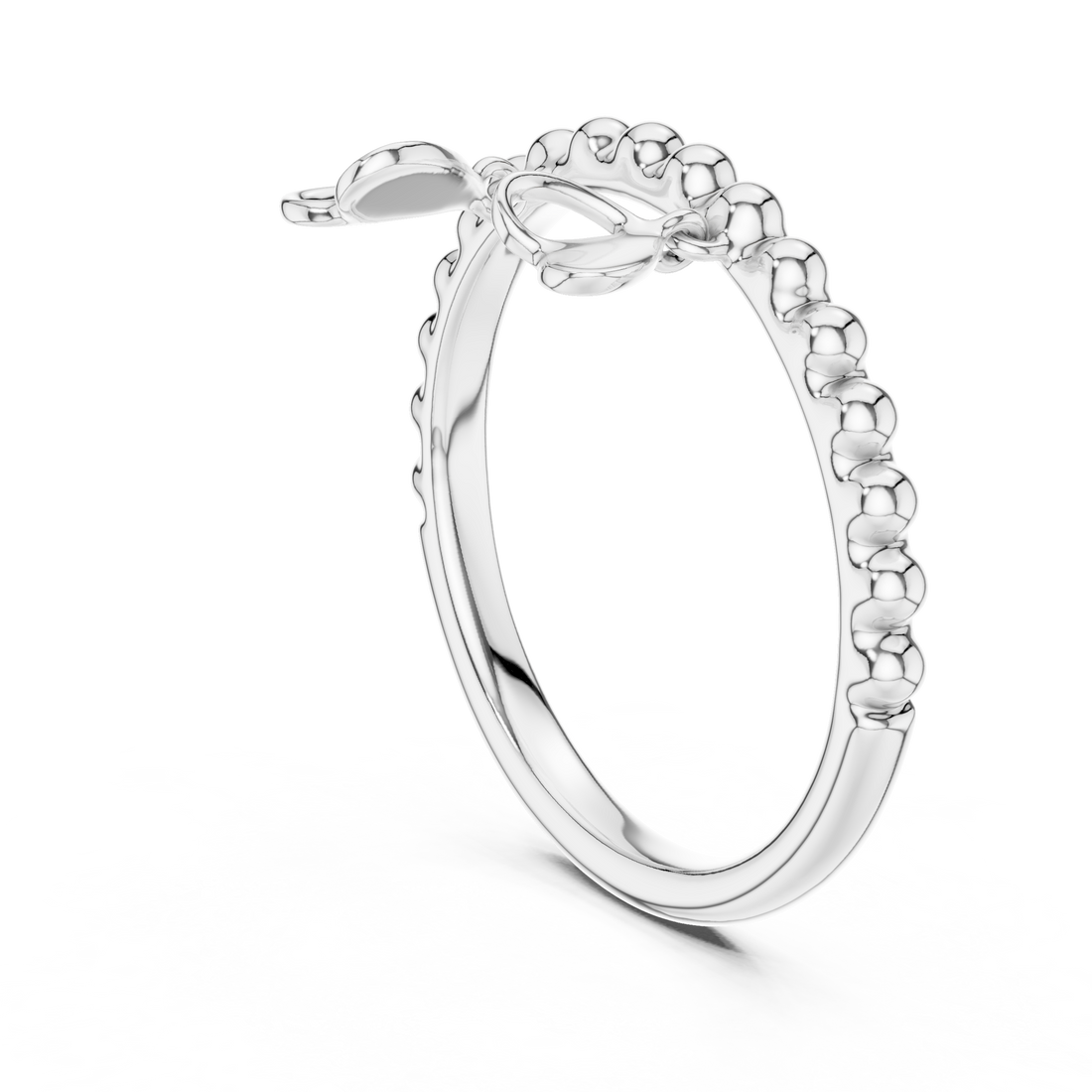 12#10055@L - Fashion None Ring - White Gold