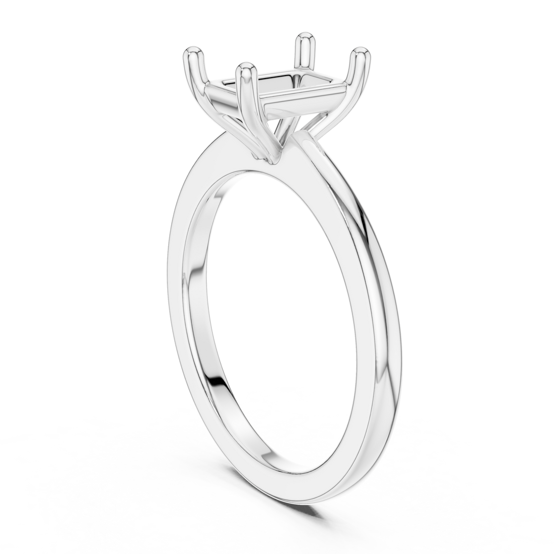 DDLR-032-EM - Solitaire Emerald Ring - White Gold