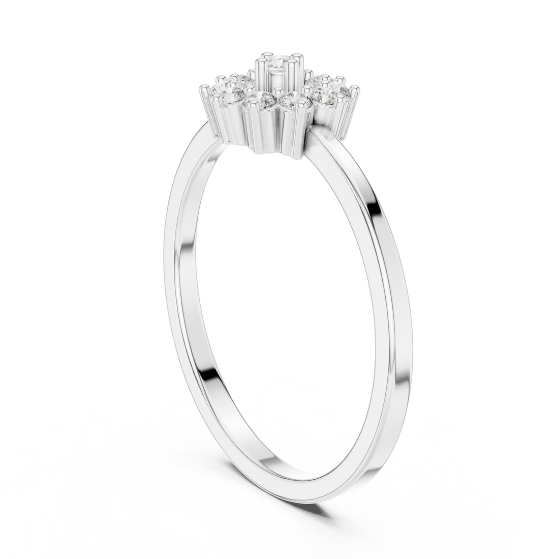 LR-01 (98) - Fashion Round Ring - White Gold