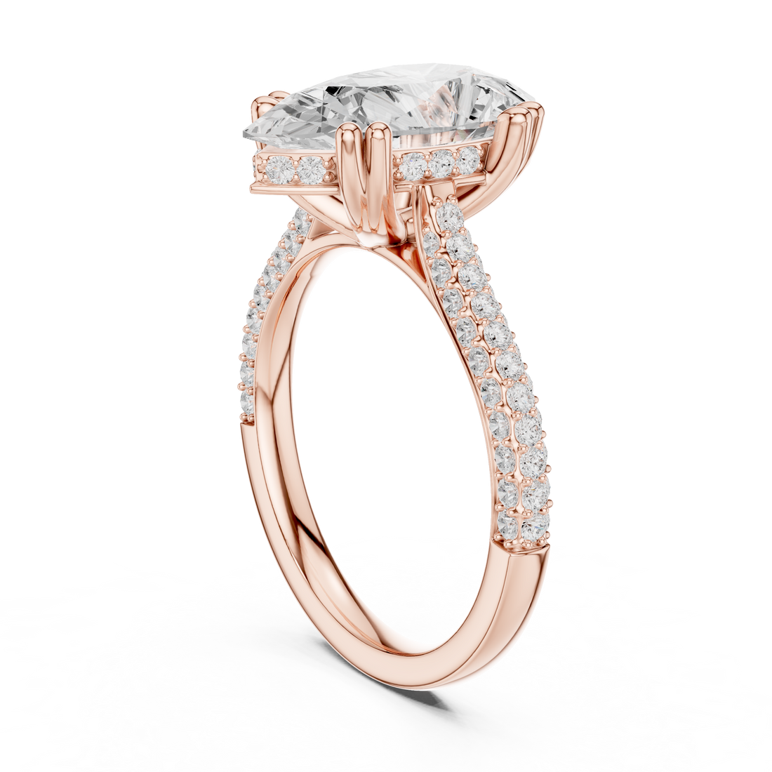DDLR-260-PE - Solitaire Pear Ring - White Gold