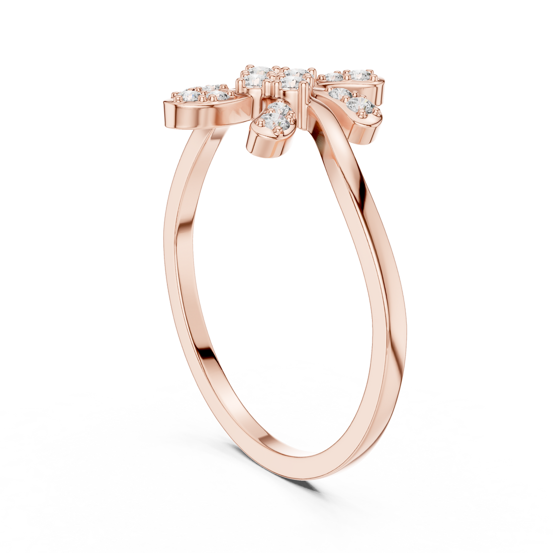DR-6297 - Fashion Round Ring - White Gold