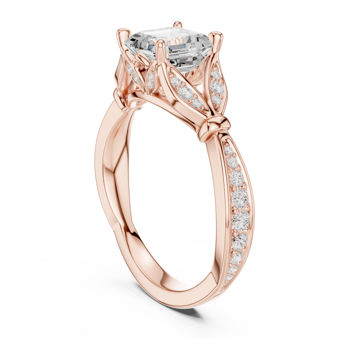 DDLR-257 - AC - Vintage Asscher Ring - White Gold