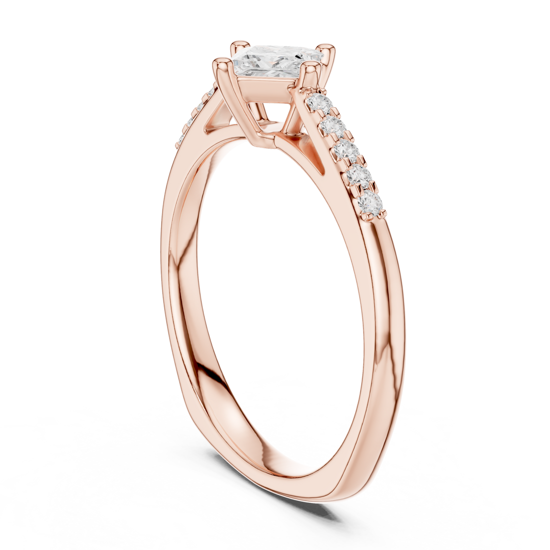 DDLR-518 - Solitaire Princess Ring - White Gold
