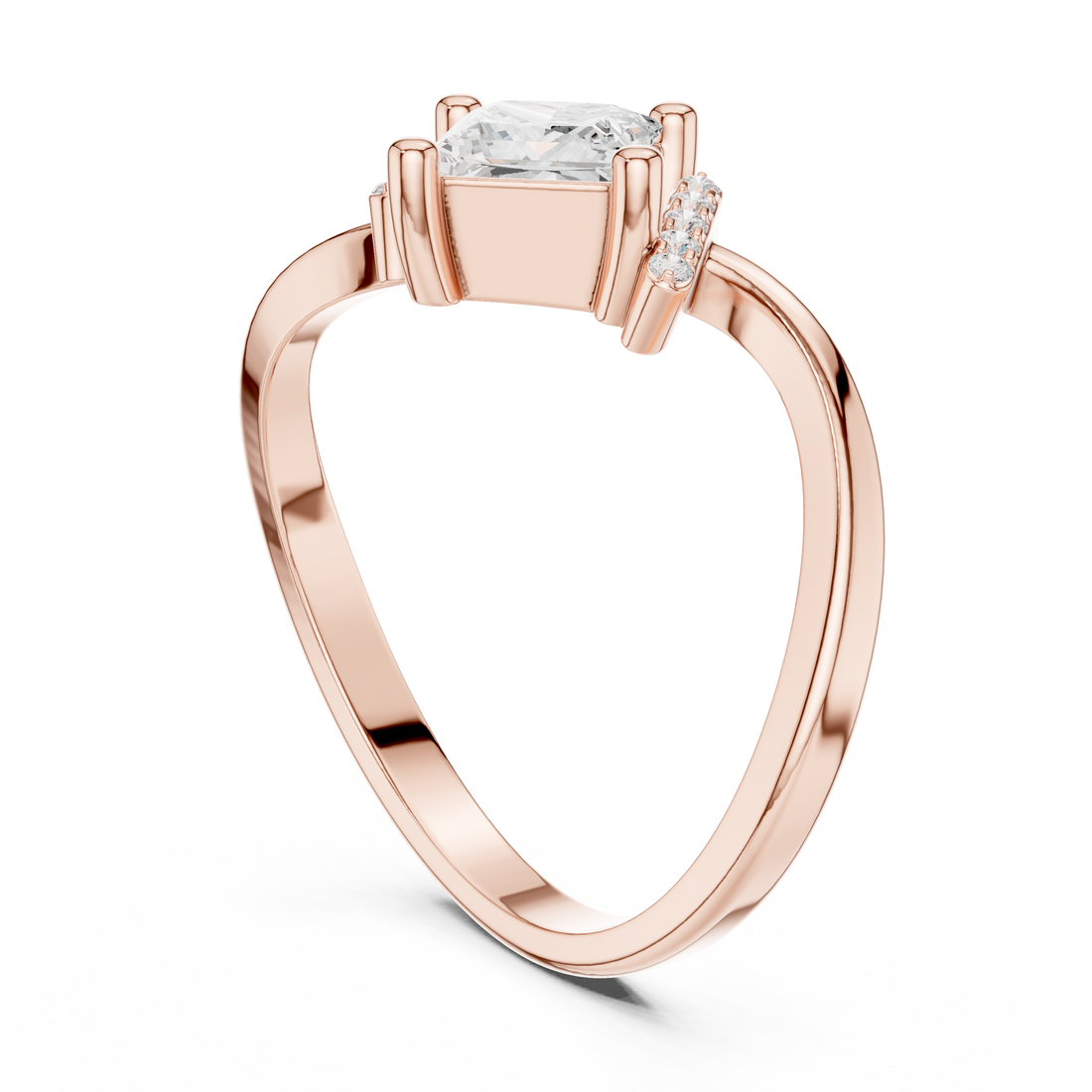 DDLR-507 - Solitaire Princess Ring - White Gold
