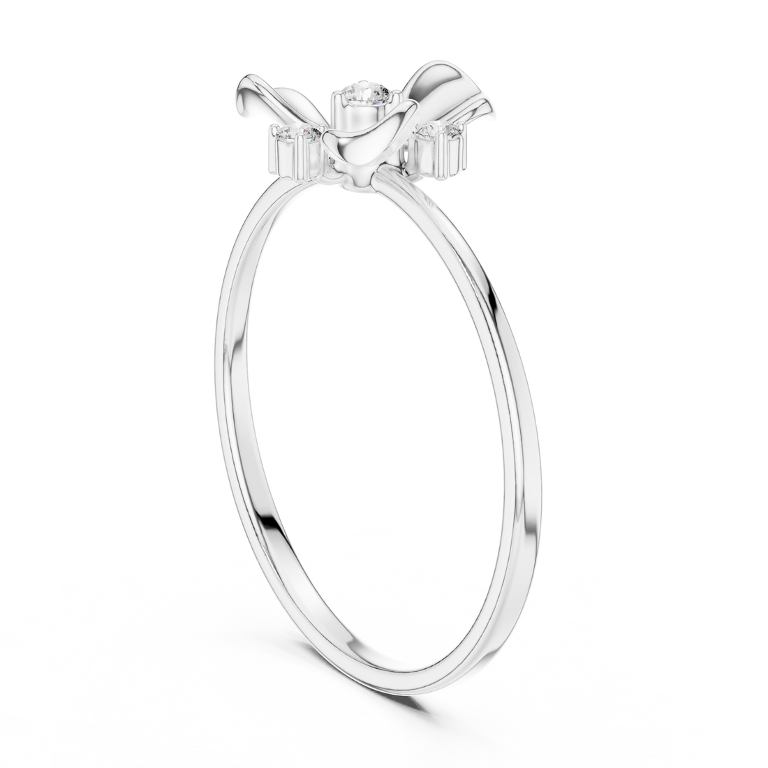 1 (196) - Fashion Round Ring - White Gold