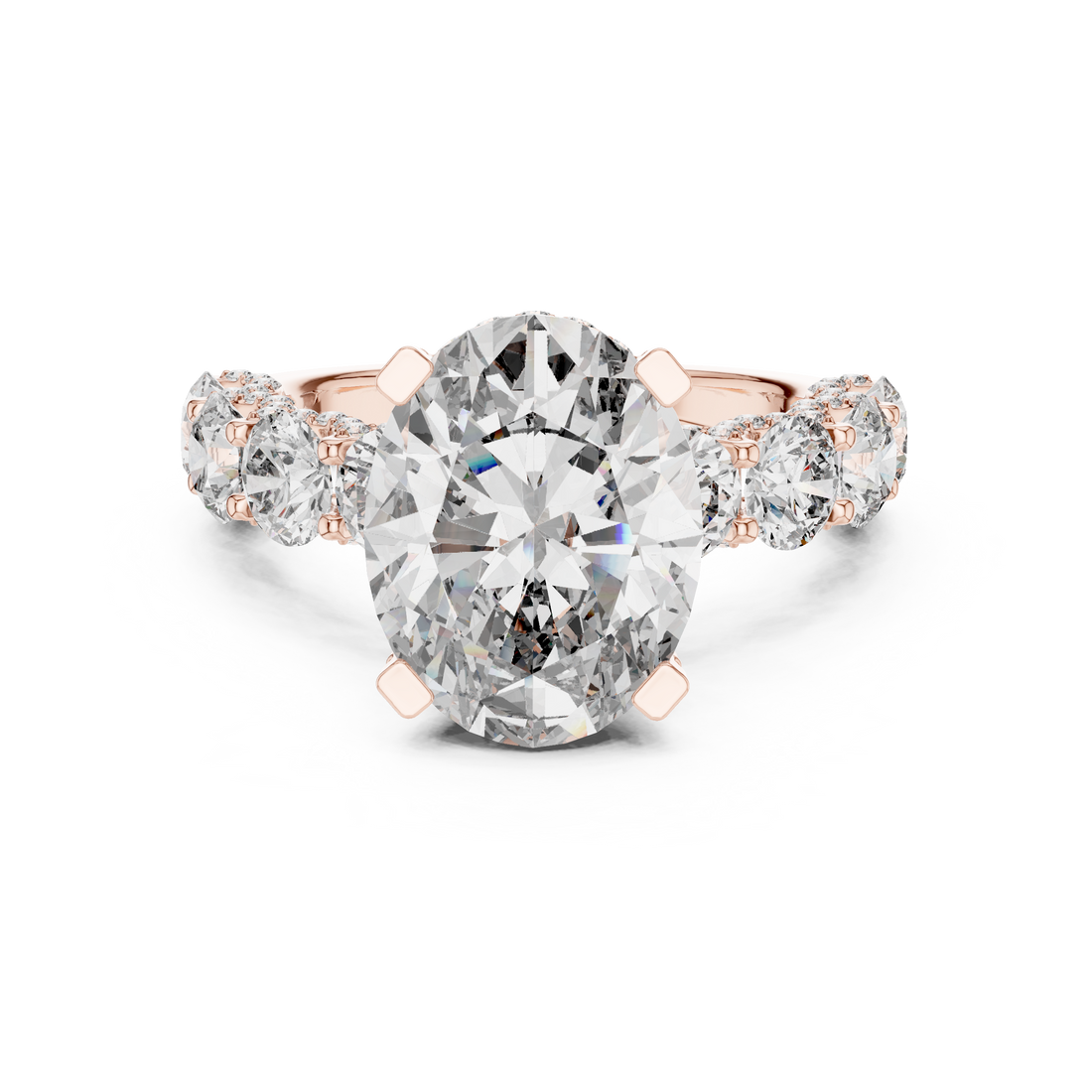 Halo Ring - Oval | 9#10012L_12 - Rose Gold
