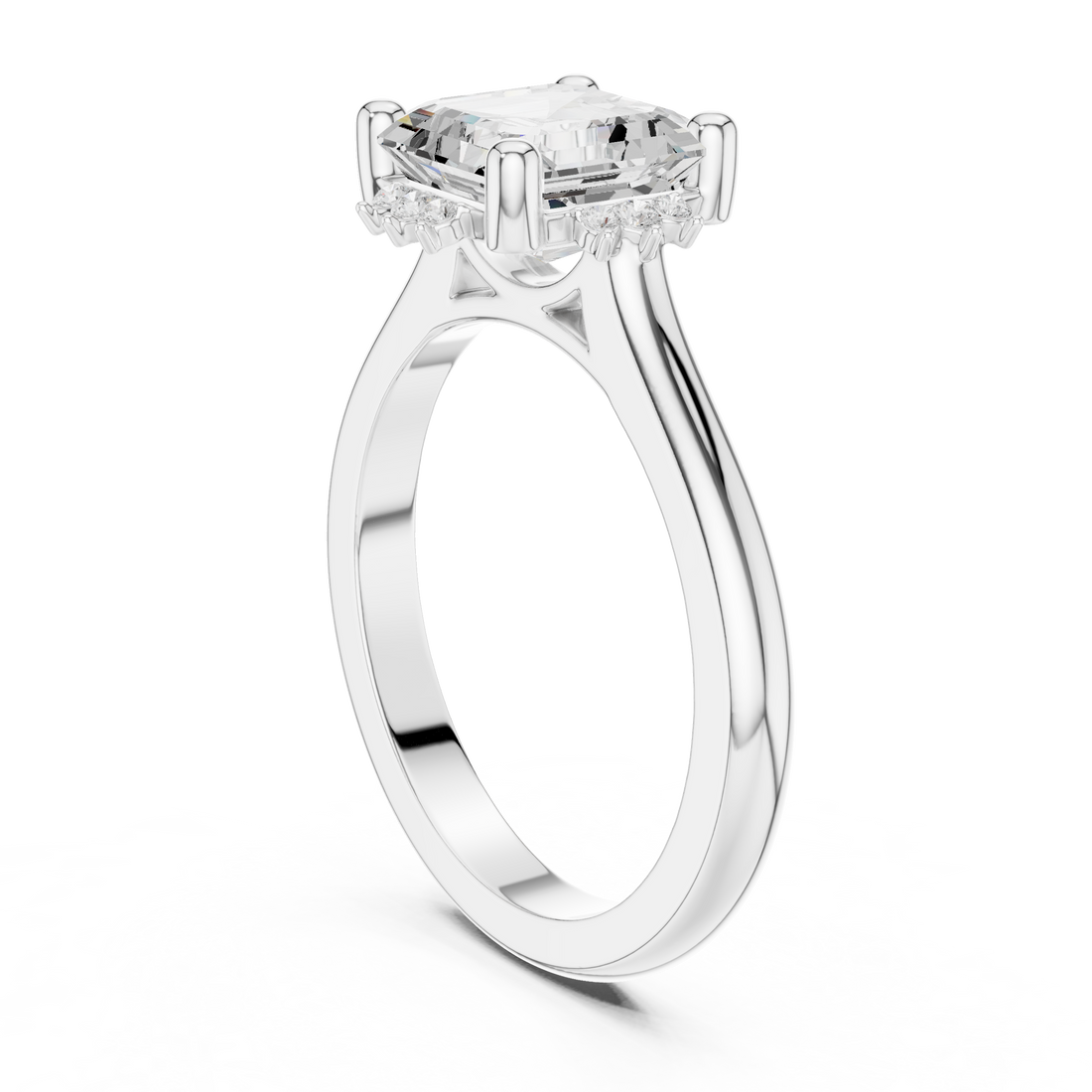 123 AC - Solitaire Asscher Ring - White Gold