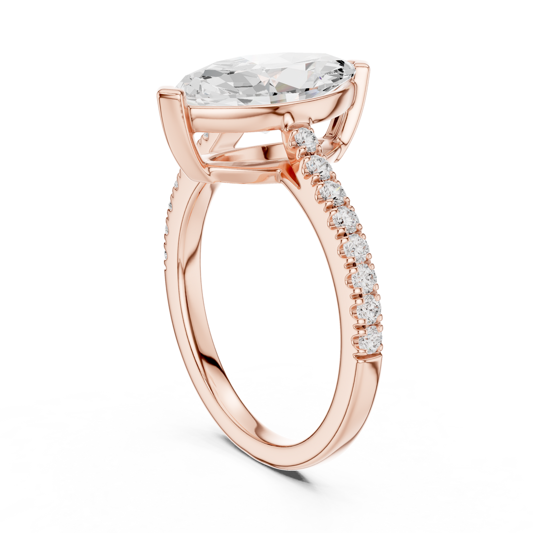 DDLR-039-MQ - Solitaire Marquise Ring - White Gold