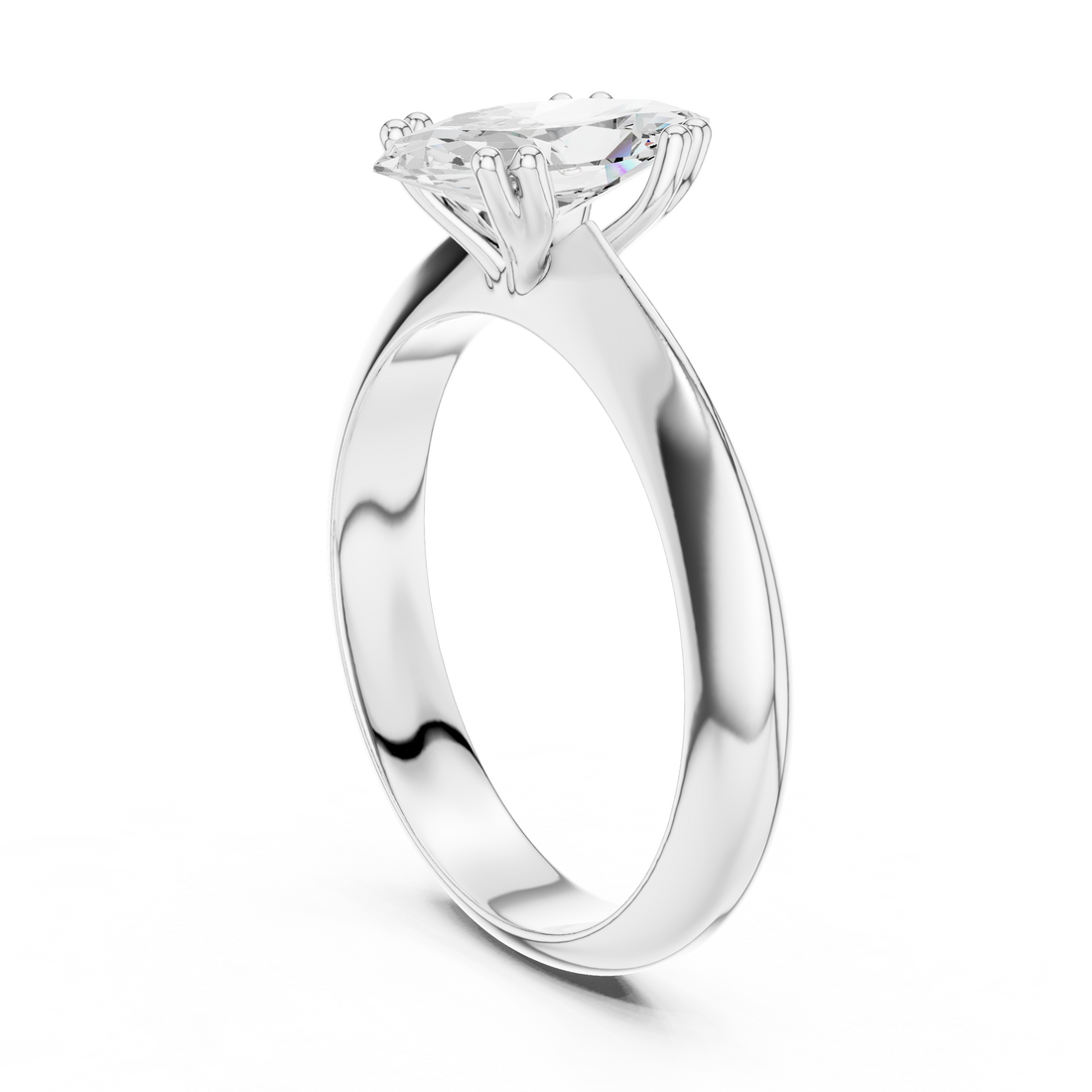 DDLR-147-MQ - Solitaire Marquise Ring - White Gold