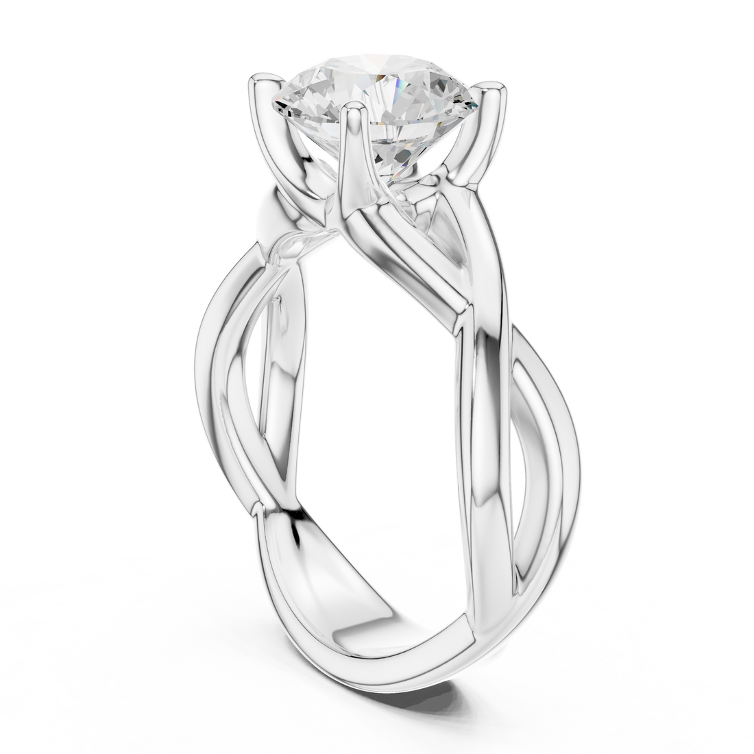DDLR-872 - Solitaire Round Ring - White Gold