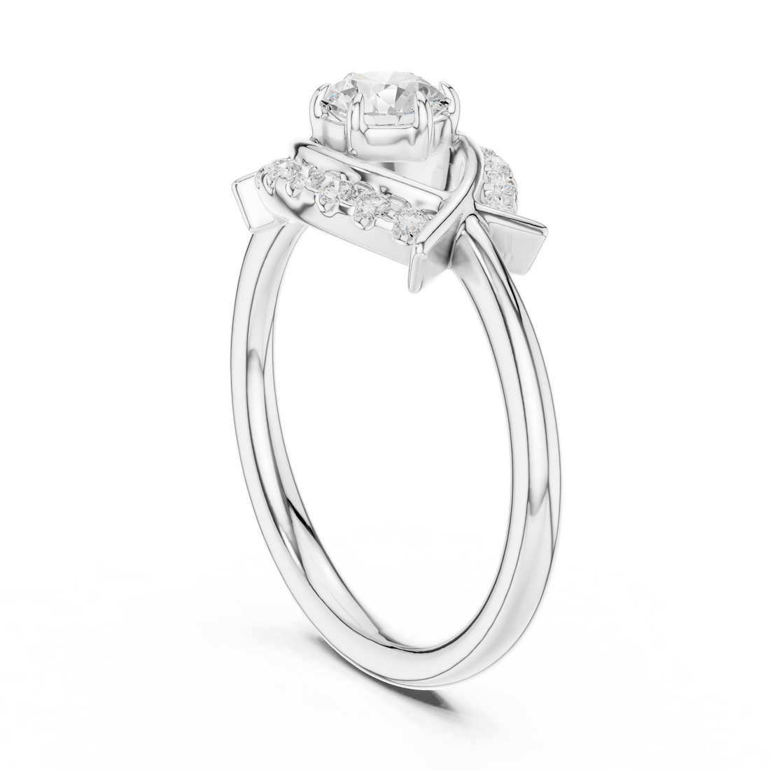 DDLR-595 - Fashion Round Ring - White Gold