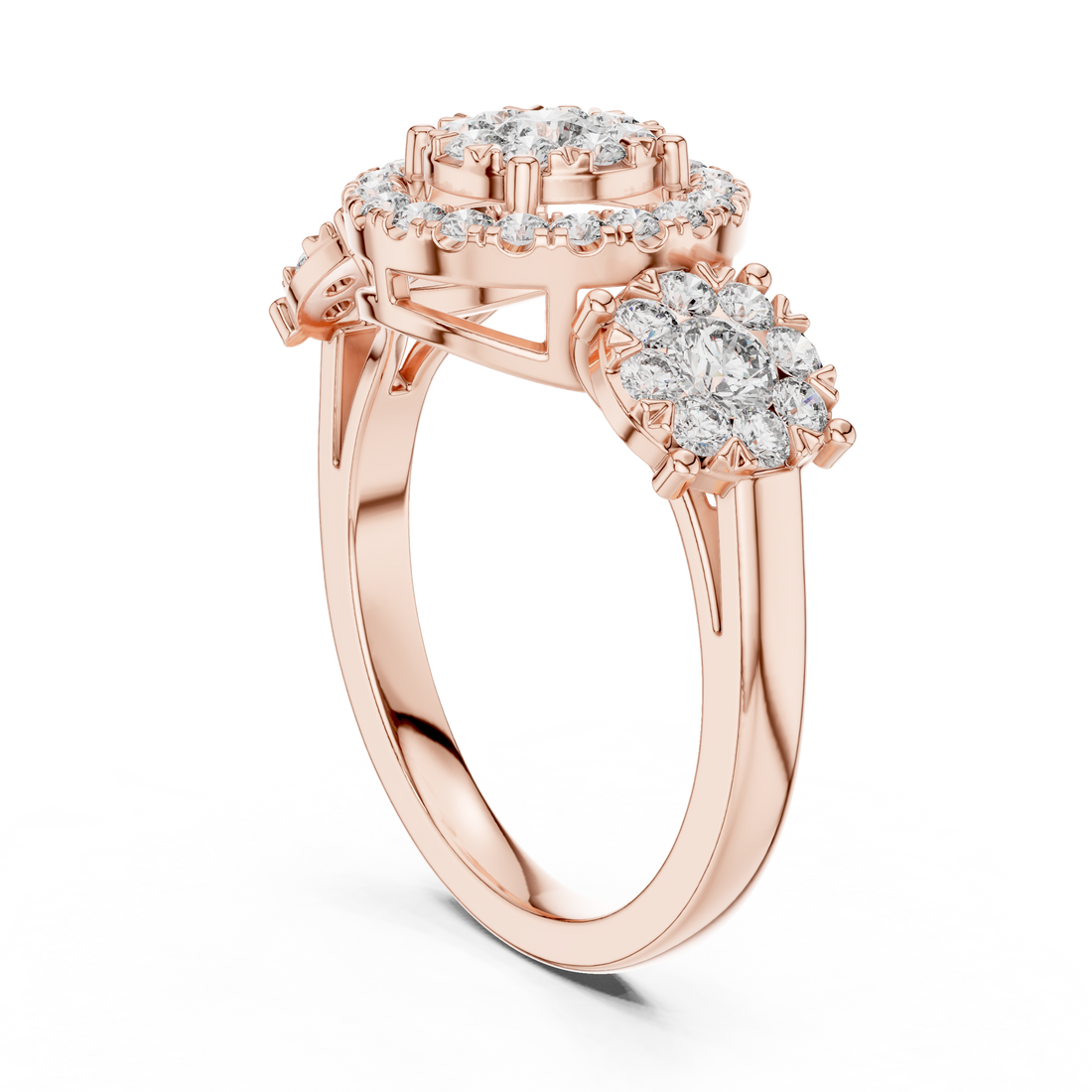 19#120001L - Fashion Round Ring - White Gold