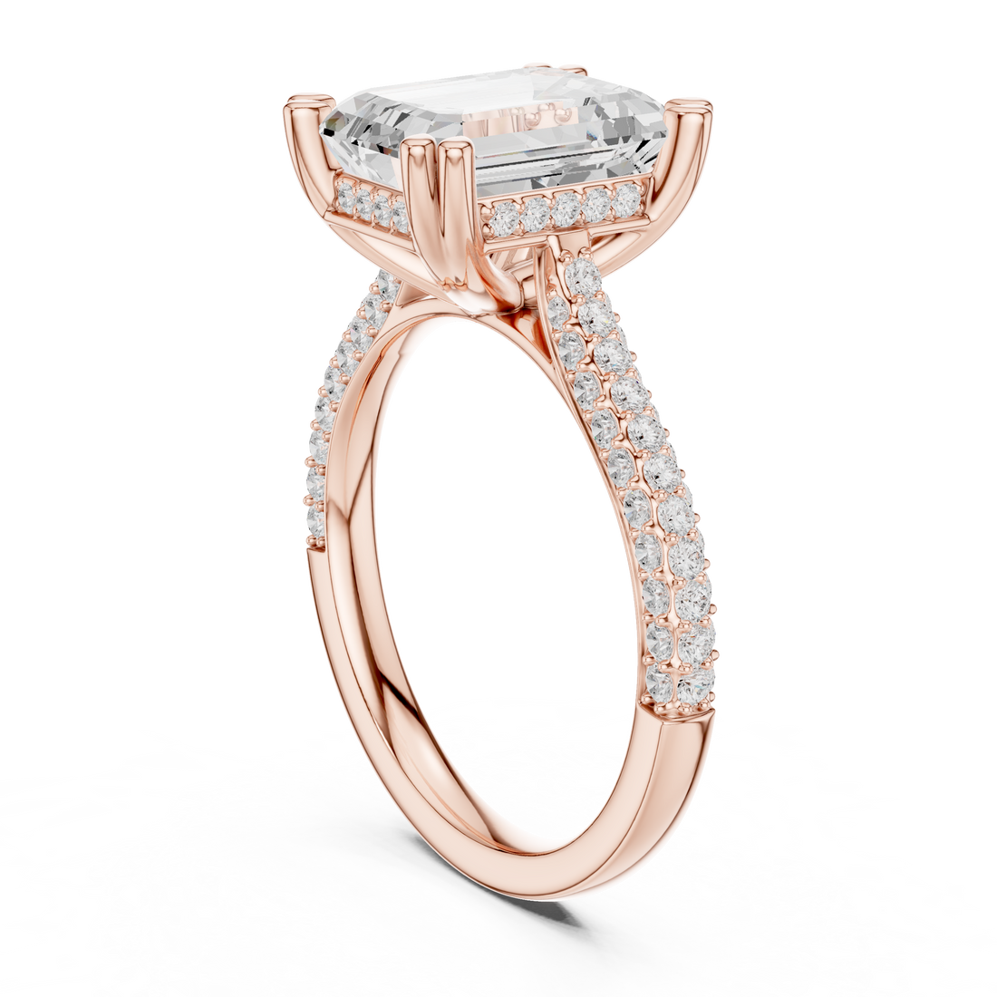 DDLR-260-EM - Solitaire Emerald Ring - White Gold