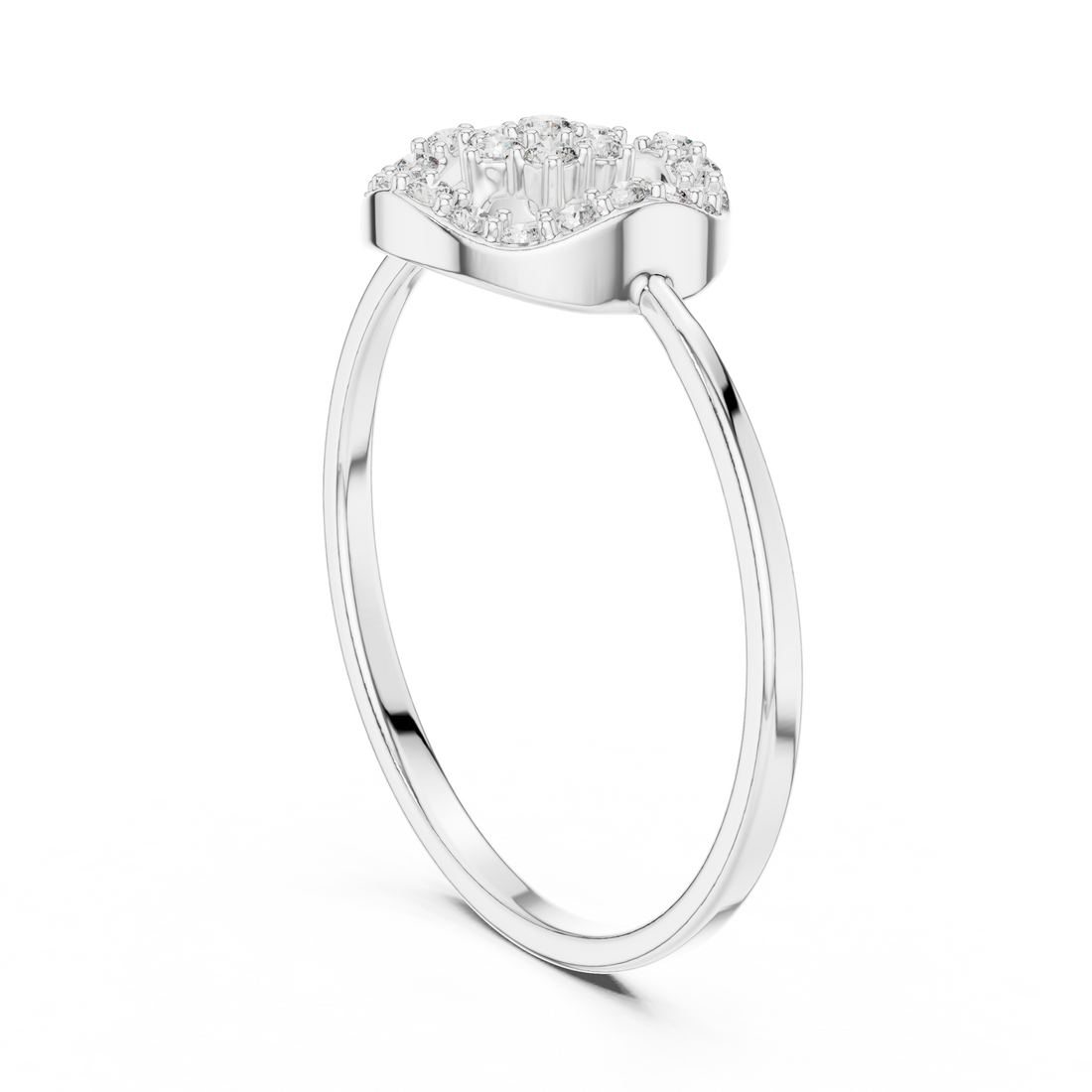 1 (194) - Fashion Round Ring - White Gold