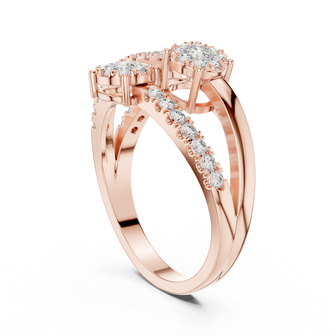 19#120017L - Fashion Round Ring - White Gold