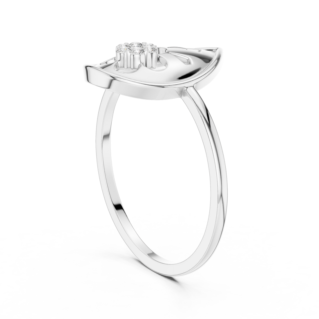 DR-6188 - Fashion Round Ring - White Gold