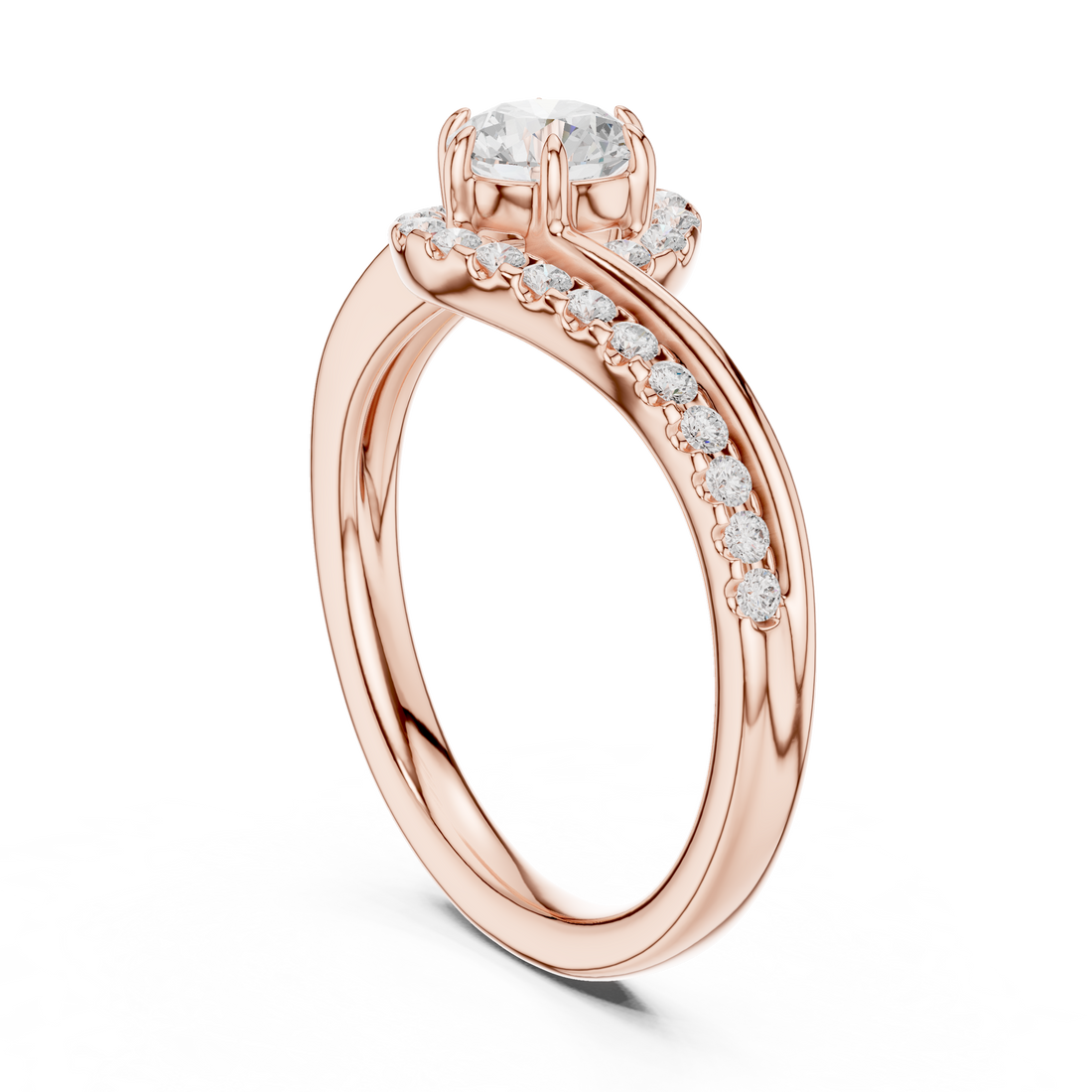 DDLR-594 - Bypass Round Ring - White Gold