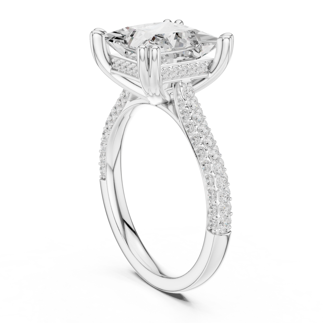 DDLR-260-PR - Solitaire Princess Ring - White Gold