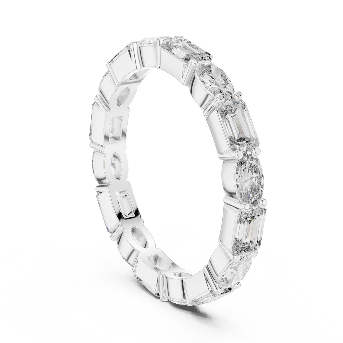 DDLR-230 - Eternity Mixed Ring - White Gold