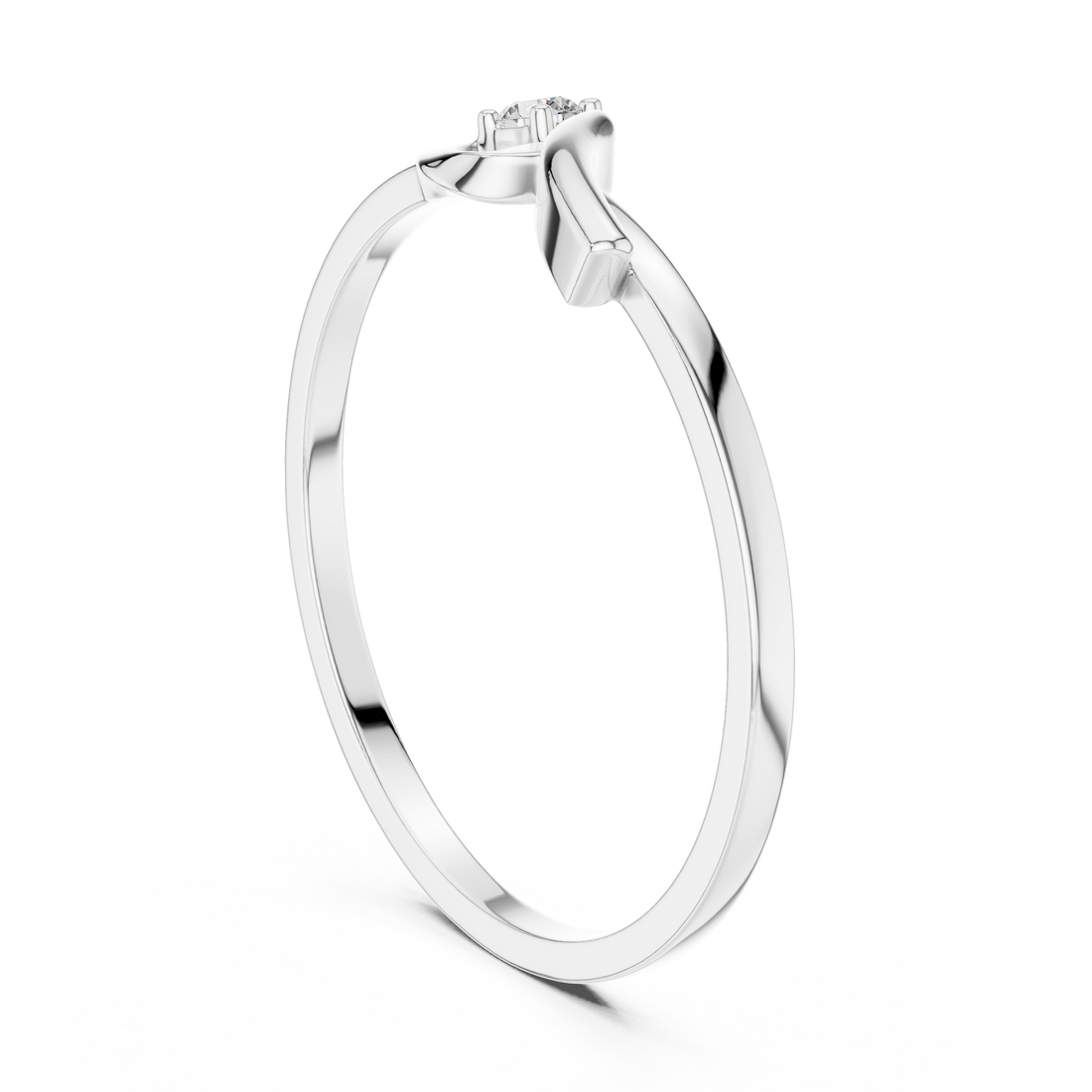 DR-6178 - Bypass Round Ring - White Gold