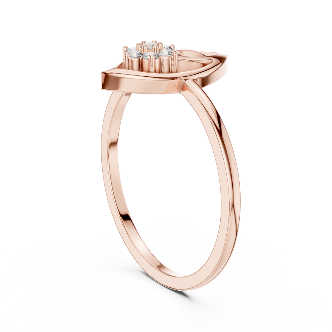 DR-6249 - Fashion Round Ring - White Gold