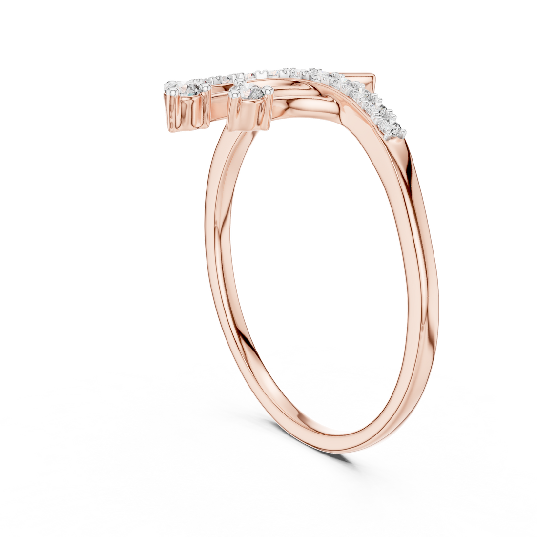 12#10028@L - Bypass Round Ring - White Gold