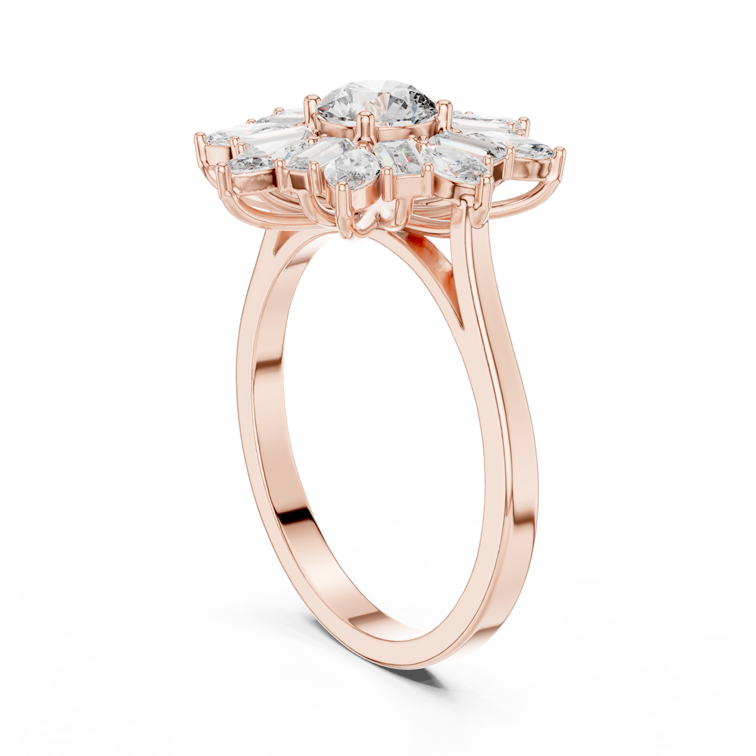 ALR-65 - Fashion Round Ring - White Gold
