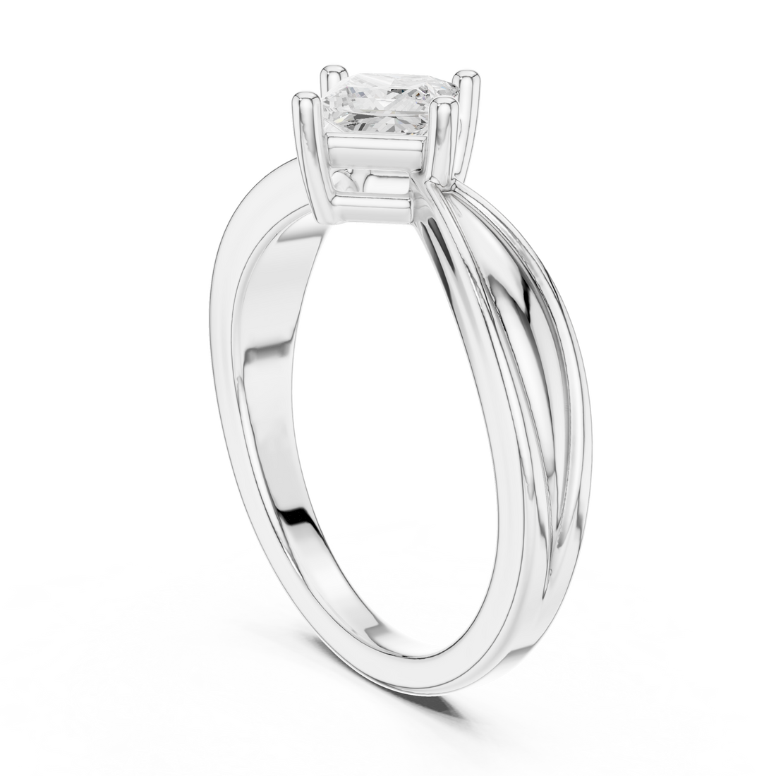 DDLR-527 - Solitaire Princess Ring - White Gold
