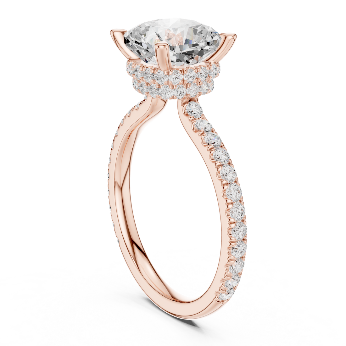 DDLR-1017 - Solitaire Cushion Ring - White Gold