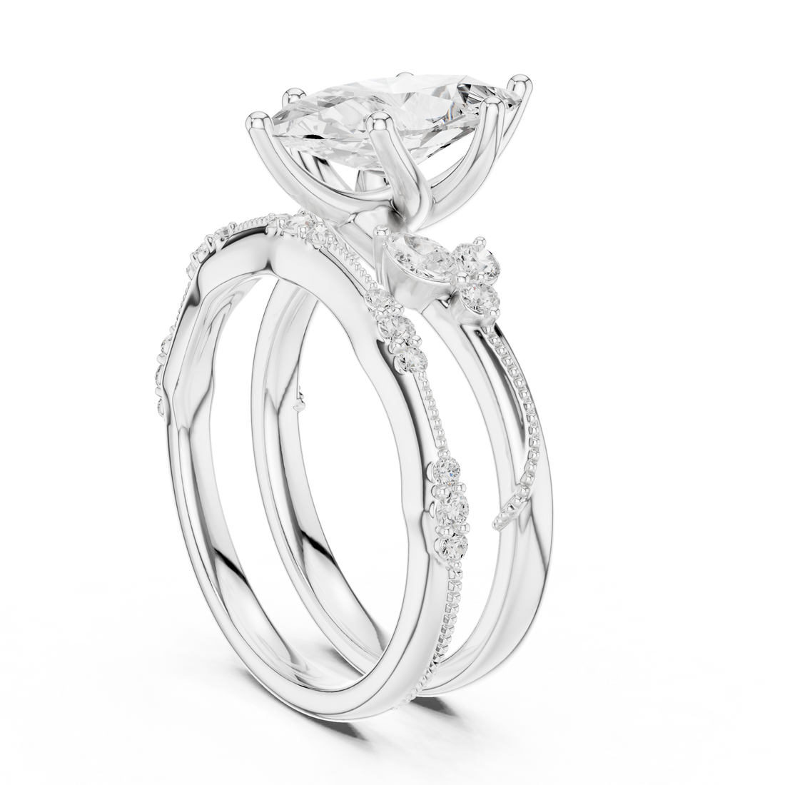 DDLR-299 - Solitaire Marquise Ring - White Gold