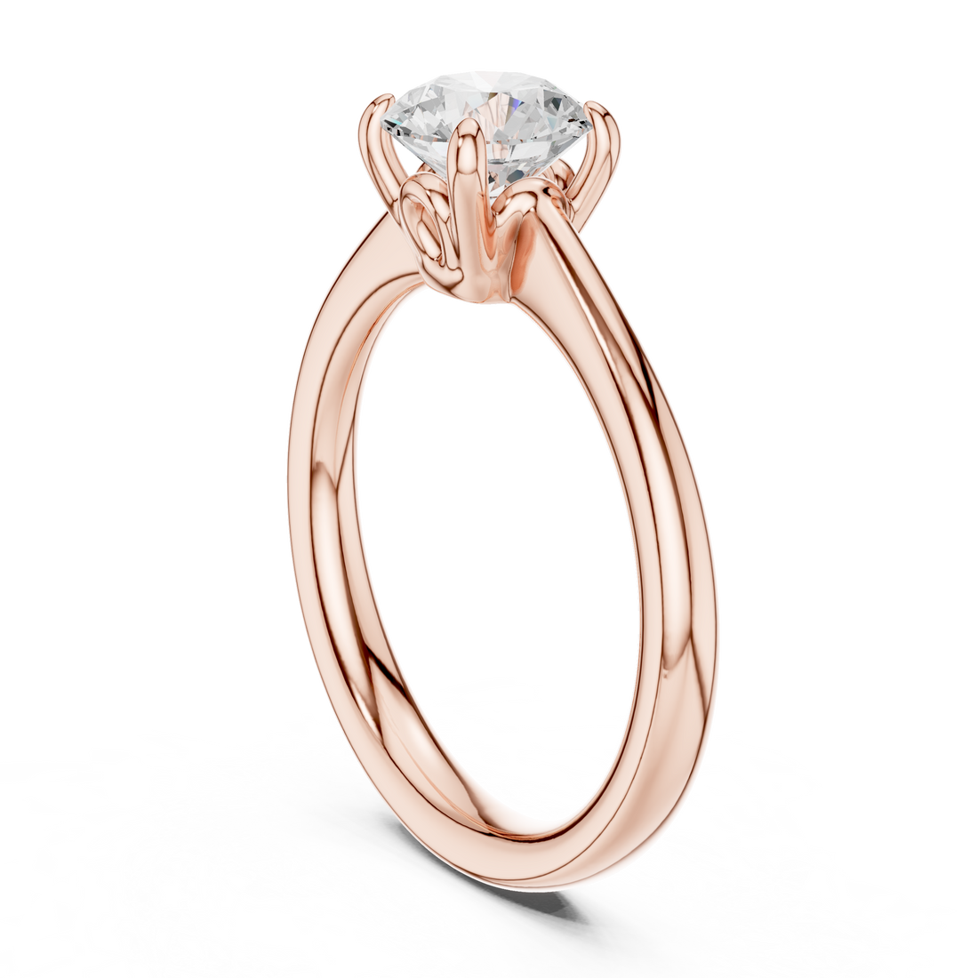 DDLR-566 - Solitaire Round Ring - White Gold