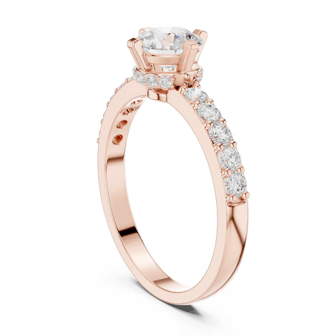 HLR-47 - Solitaire Round Ring - White Gold