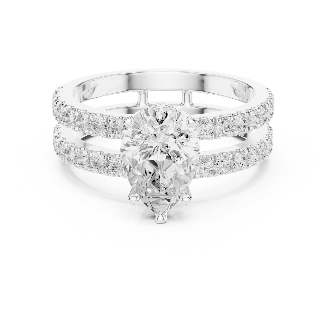 Split Shank Ring - Pear | DDLR-1094 - Rose Gold