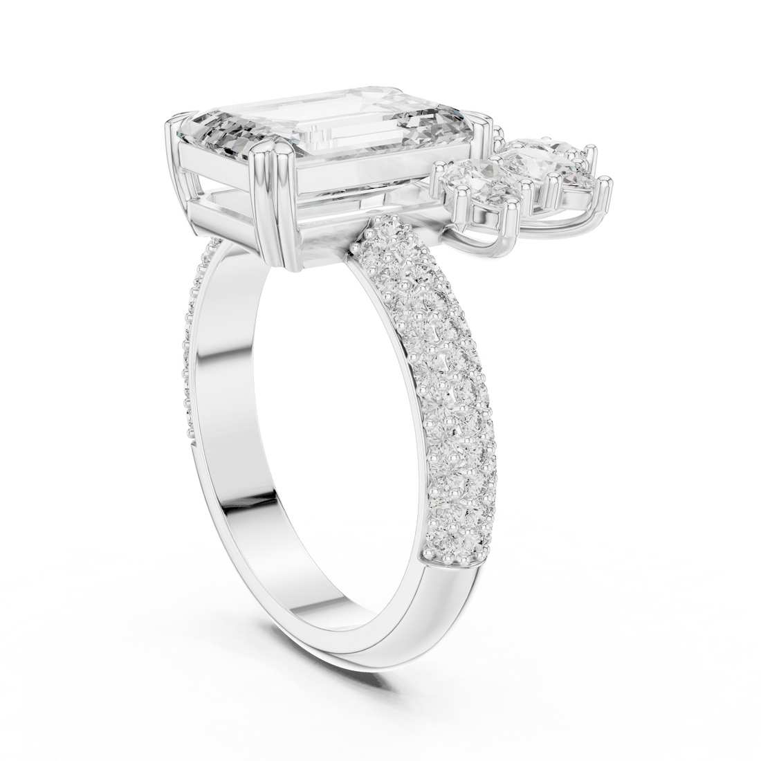 9#10029L_25 - Fashion Emerald Ring - White Gold