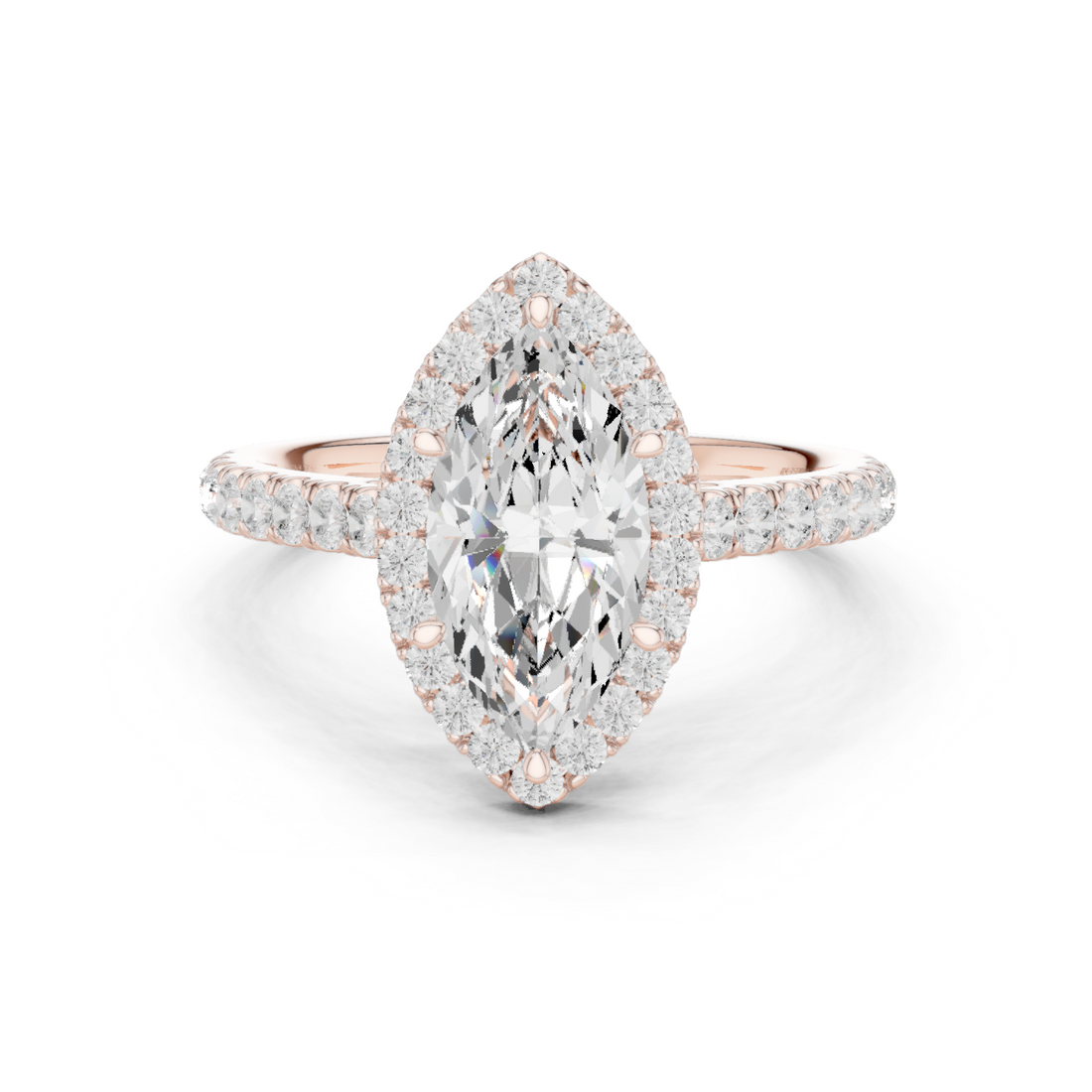 Halo Ring - Marquise | DDLR-118-MQ - White Gold