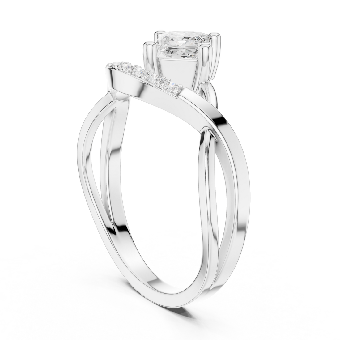 DDLR-487 - Bypass Princess Ring - White Gold