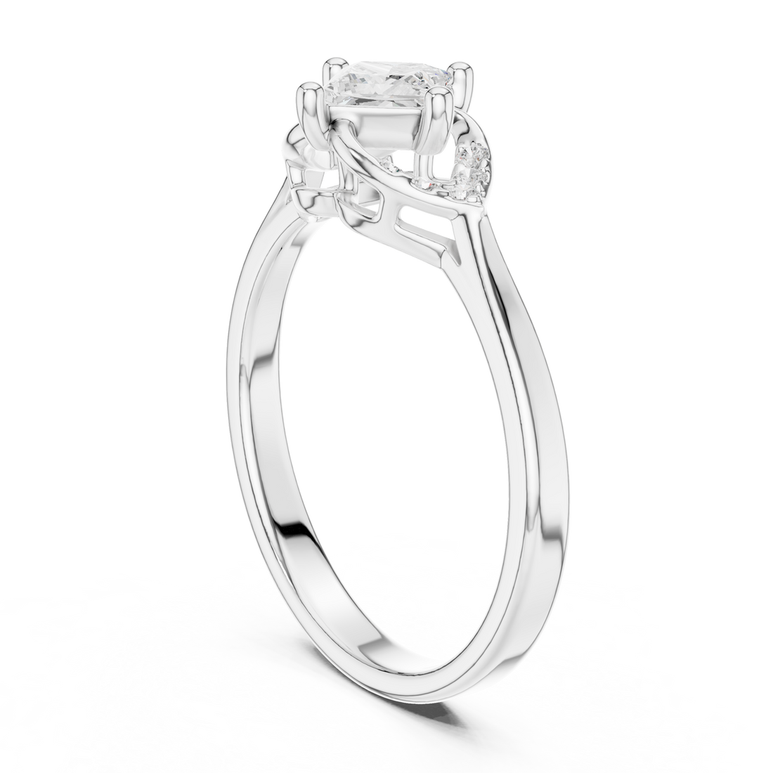 DDLR-515 - Fashion Princess Ring - White Gold