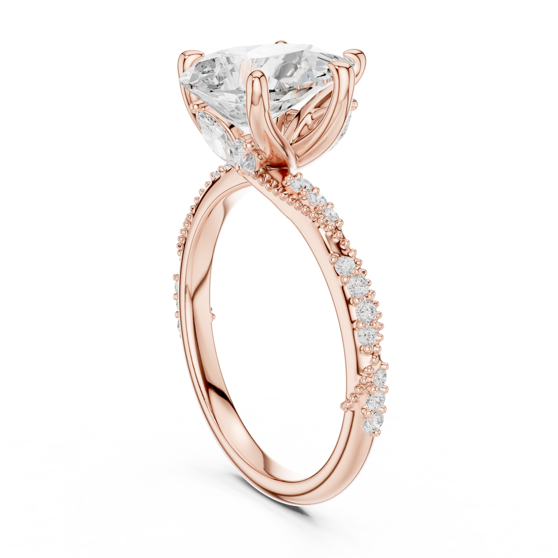 DDLR-167-PE - Solitaire Pear Ring - White Gold