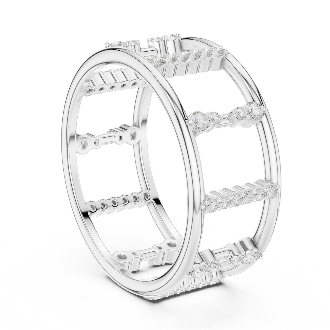 SBWR(48) - Fashion Round Ring - White Gold