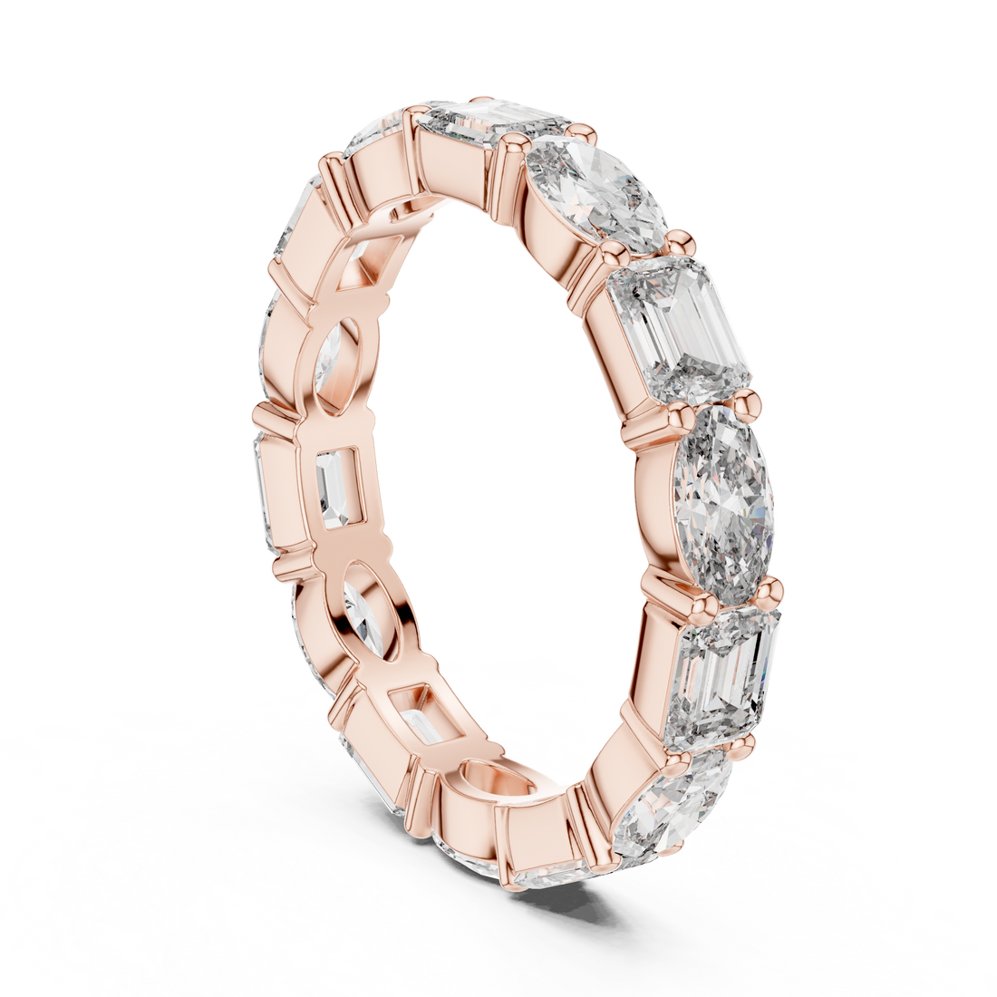 9#10023L_06 - Eternity Mixed Ring - White Gold