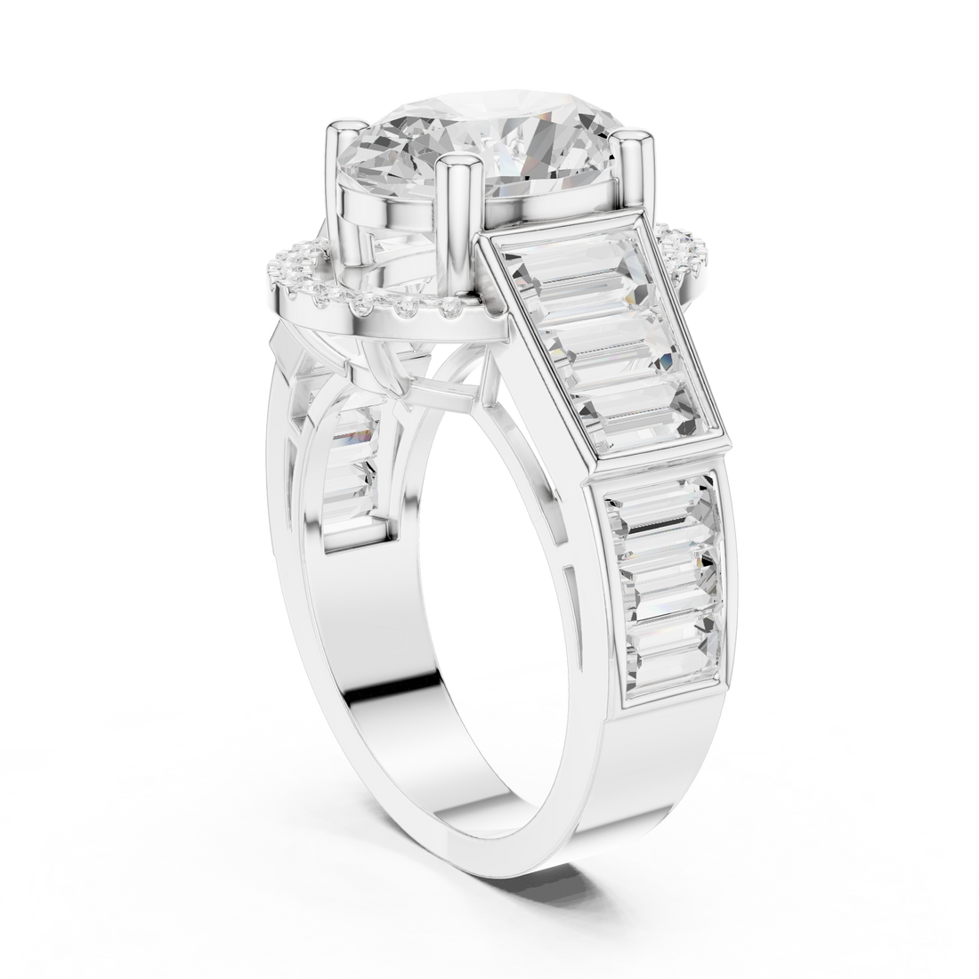 DDLR-343 - Halo Oval Ring - White Gold